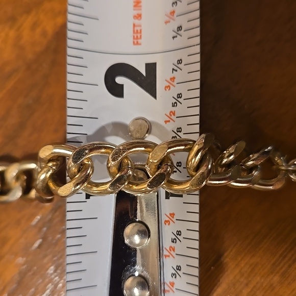 Gold Link DOUBLE /SINGLE Necklace w/2 Lion Heads Set in Black Enamel - Picture 6 of 8